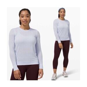 Lululemon Women’s Swiftly Breathe Long Sleeve  Sz 6 Seamless Lavender Top